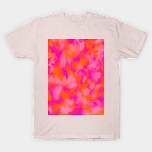 Bright Pink and Orange Brushstrokes T-Shirt